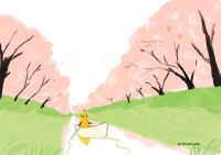 桜の並木道