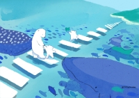 海の横断歩道