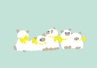 スクリーンプリントくっつき猫