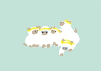 スクリーンプリント猫いちご