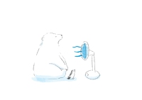 扇風機にあーっていうしろくま-のコピー
